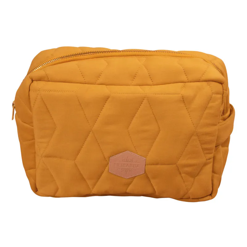 Filibabba Toalettveske Soft Quilt Stor, Golden Mustard