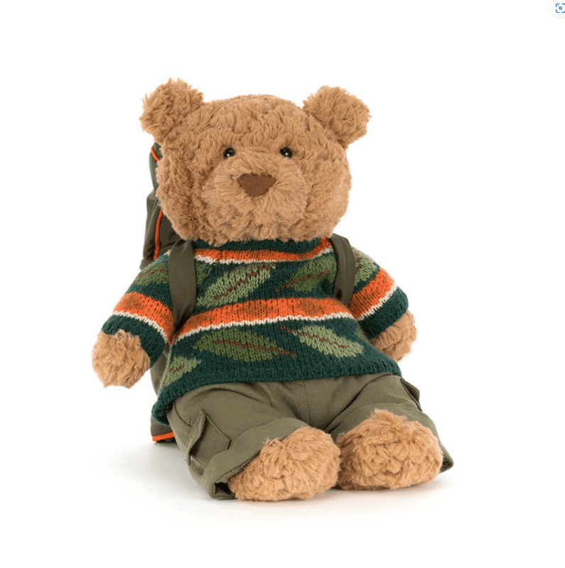 Jellycat Kosedyr - Bartholomew Bear Hiking Outfit